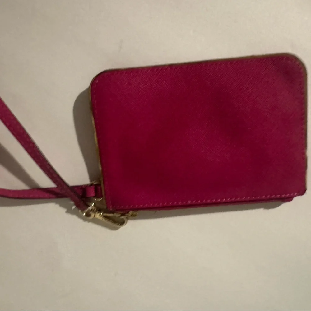 Michael Kors Fuchsia Wristlet with Gold Hardware